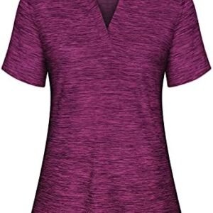 Cucuchy Womens V Neck Golf Polo Shirts Moisture Wicking Sports Workout Tops