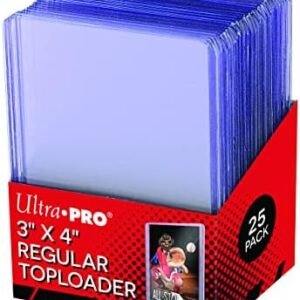 Ultra Pro 3″ X 4″ Clear Regular Toploader 25ct Top Loaders for Cards Baseball Card Protectors Hard Plastic Sleeves