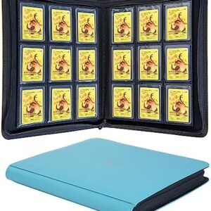 Toploader Binder, Holds 288 cards, 9 Pocket Top Loader Storage Case with Sleeves for 3″ x 4″ Rigid Card Holders for Trading Cards or Sports Cards in 3 x 4” Toploaders – Green