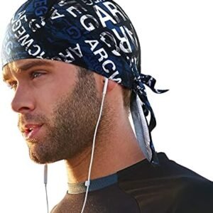 Arcweg Bandana Skull Pirate Men Women Sun Protection Cycling Cap Summer Hat Adjustable Sports Headband 21.3”-24.4”